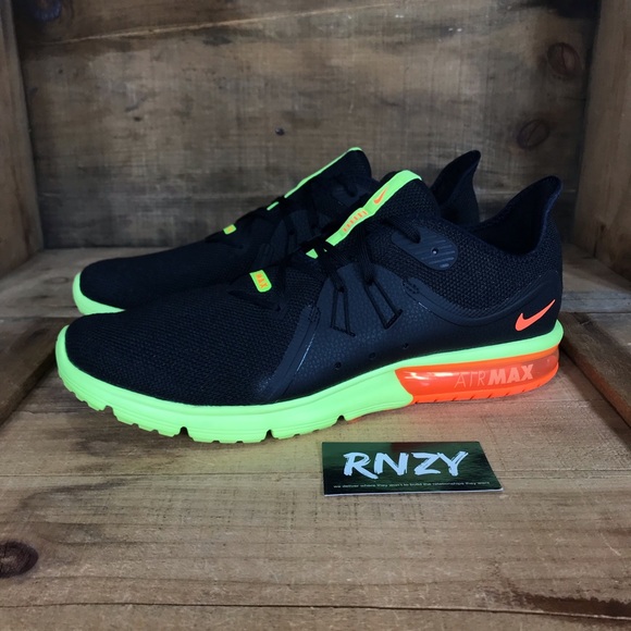 NEW Nike Air Max Sequent Three Black Volt - Picture 3 of 7
